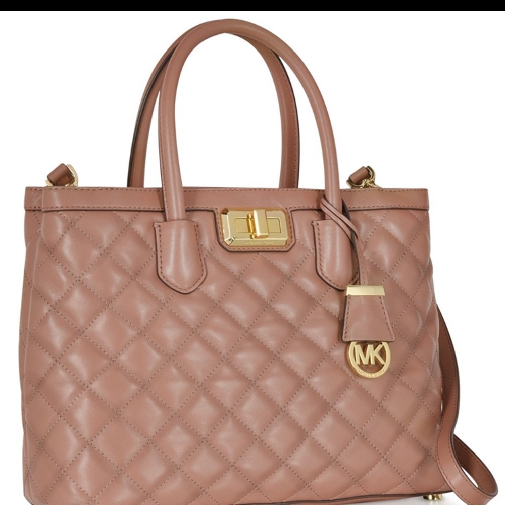 Michael Kors NWT Vintage Hannah Lg Quilted Lea…